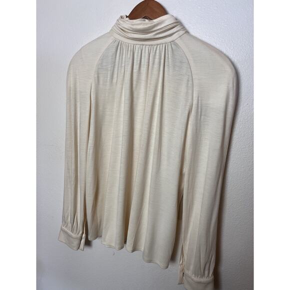 Vintage Alan Austin Ivory Wool Blend Long Sleeve Top Women’s Sz Medium Large - Picture 2 of 8